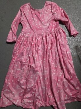 Girls Pink Heart Dress with Pockets